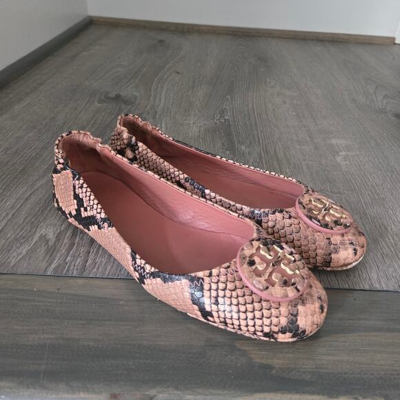 Tory Burch Minnie Travel Snake Print Ballet Flats Size 9 - Picture 1 of 7